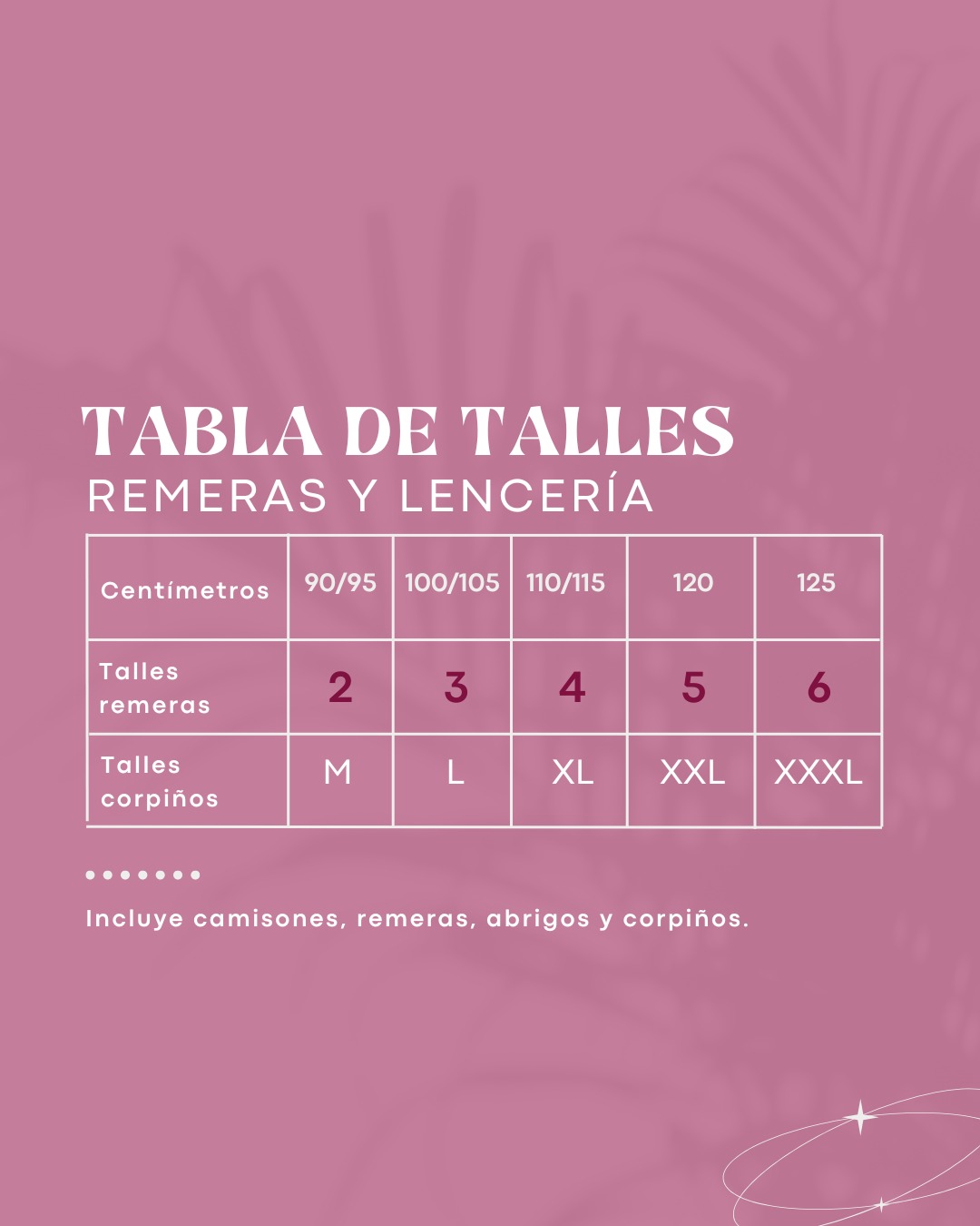 Tabla de Talles